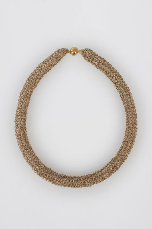 Gold-Plated Tube Crochet Necklace