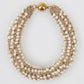 Pearl Knitted Tube Gold Bracelet