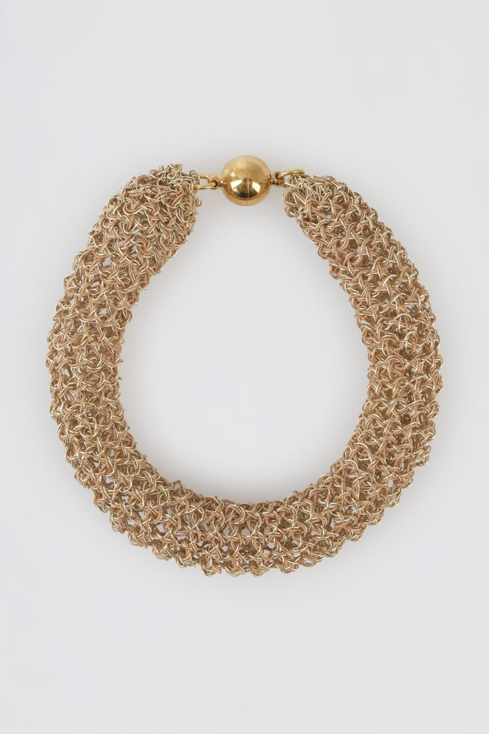 Gold Tube Crochet Bracelet