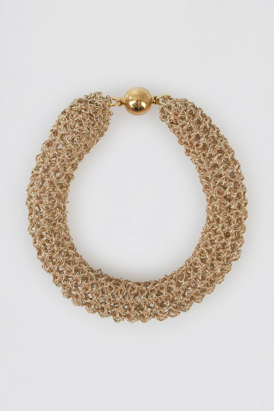 Gold Tube Crochet Bracelet