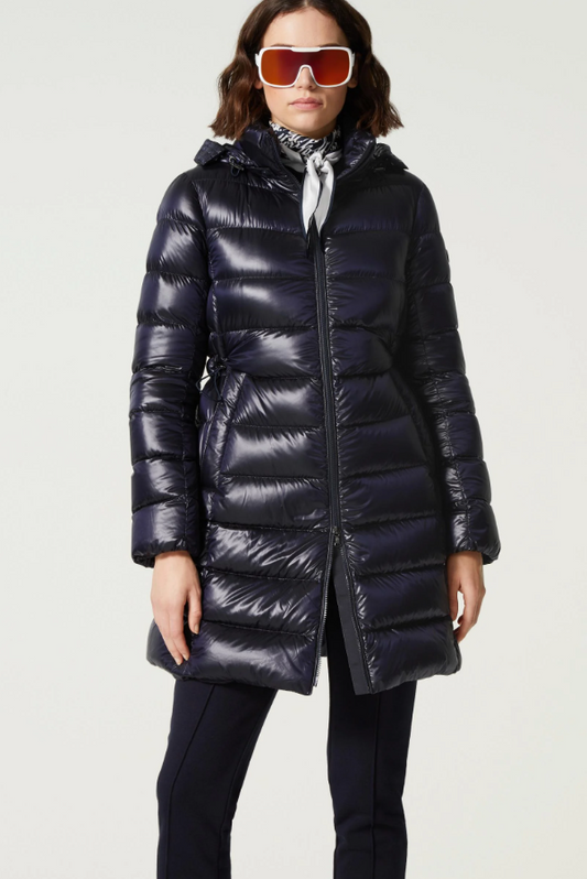 Quilted Front Snap Down Coat