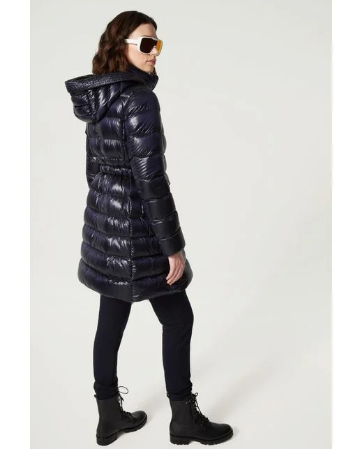 Quilted Front Snap Down Coat