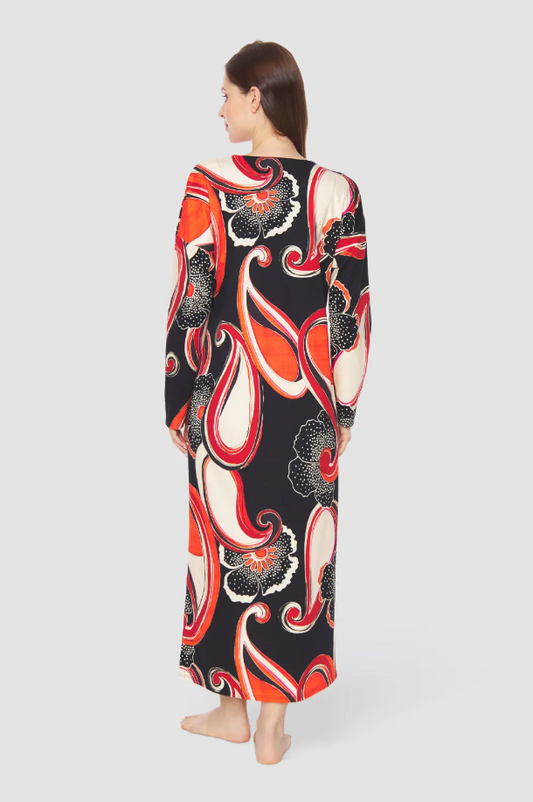 Paisley Print V-Neck Night Gown