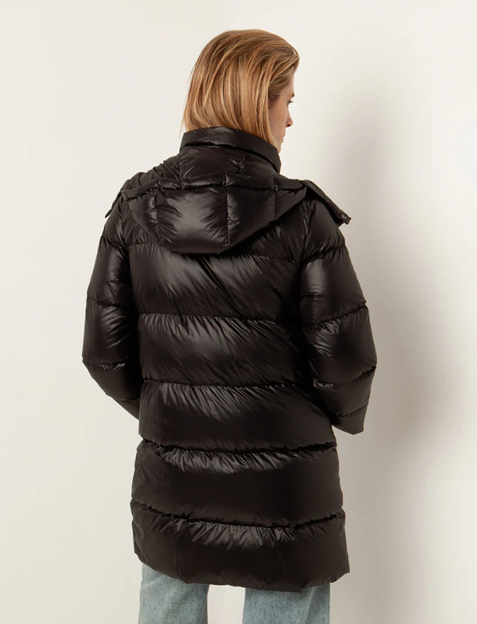 Lacquered Goose Down Coat