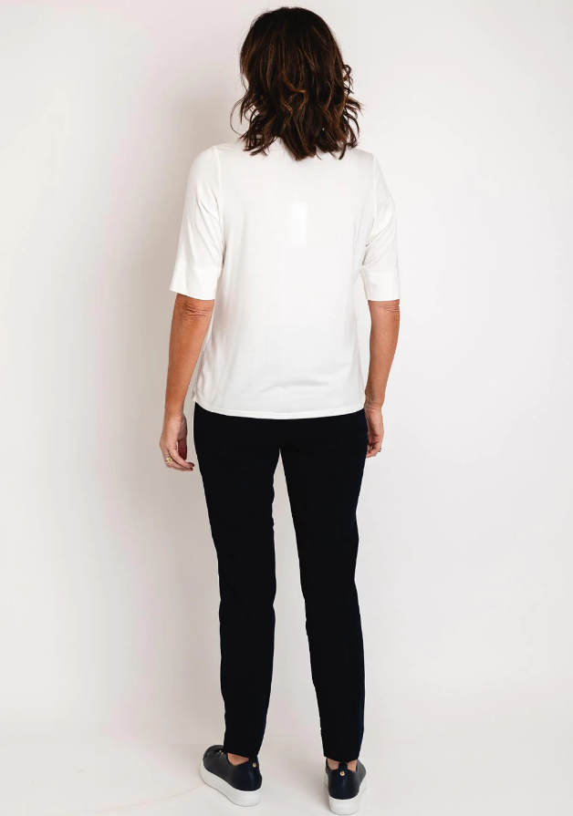 Classic Tee with Lace trim Neckline