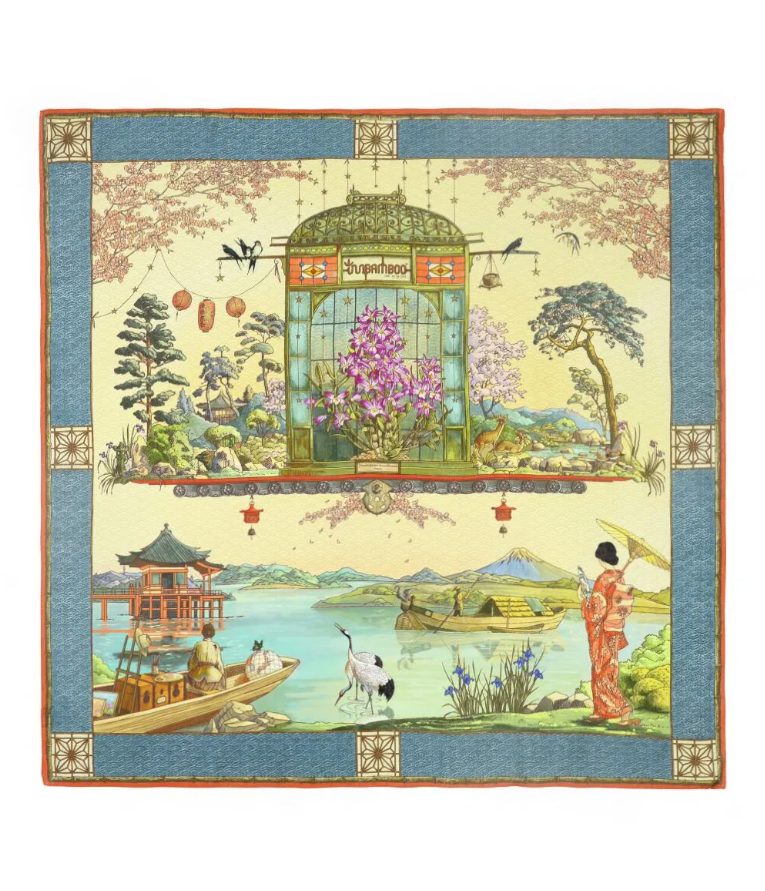 Orchid Greenhouse Bamboo Silk Square - Japan Edition