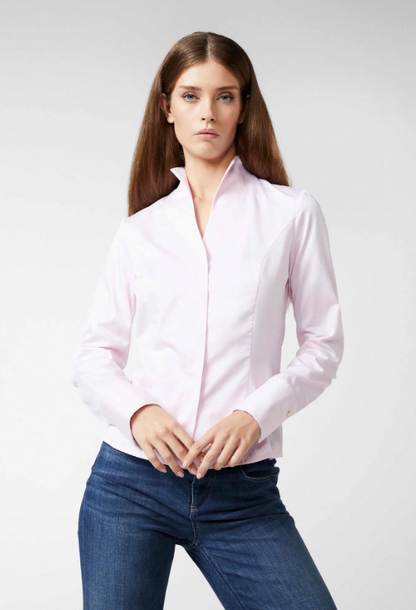 Chalice Collar Twill Blouse