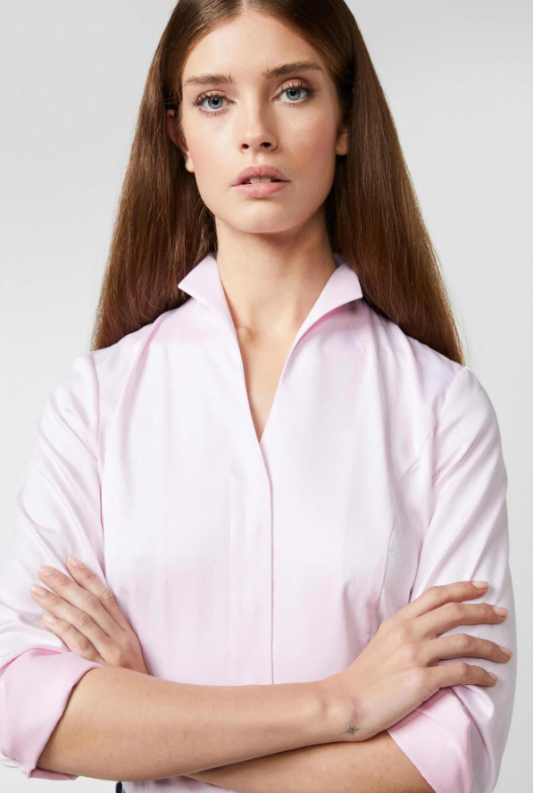 Chalice Collar Twill Blouse