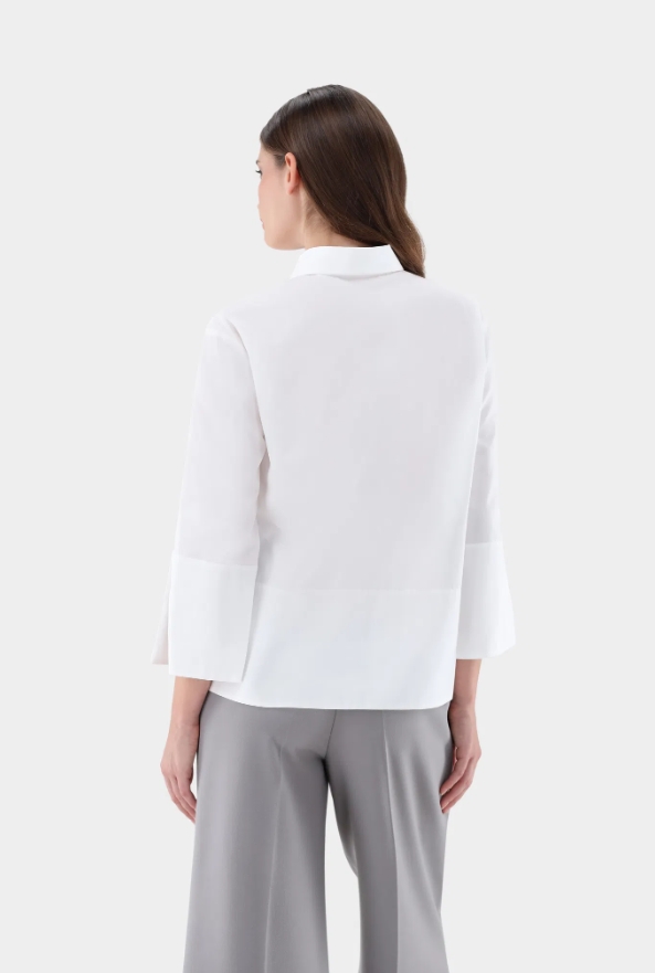 Boxy Shirt Blouse w. Side Slits