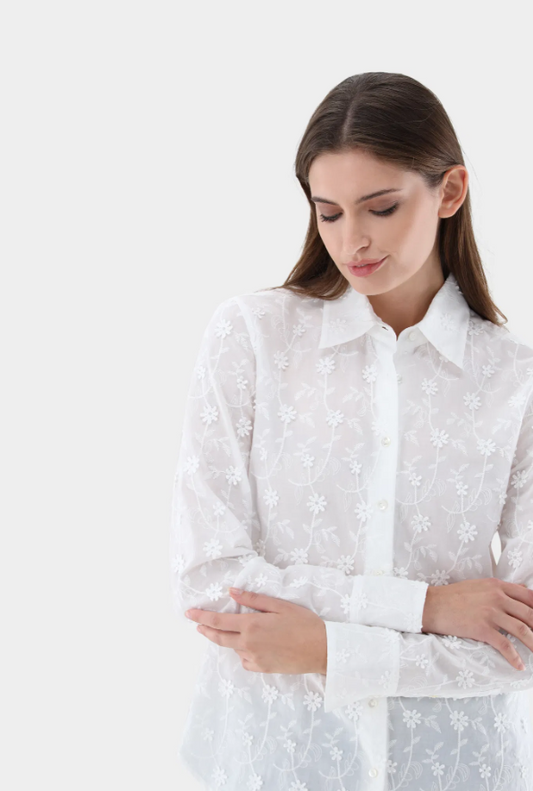 Embroidered Floral Vines Blouse