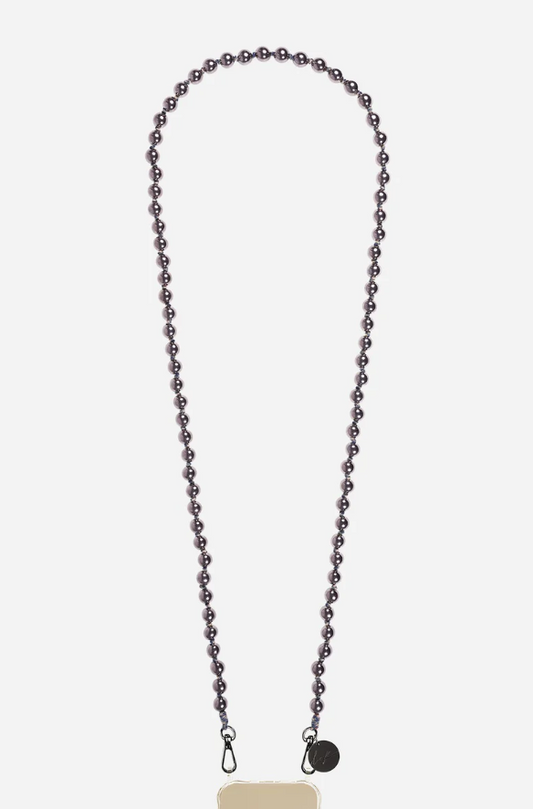 Black Brass Beaded Long Phone Chain