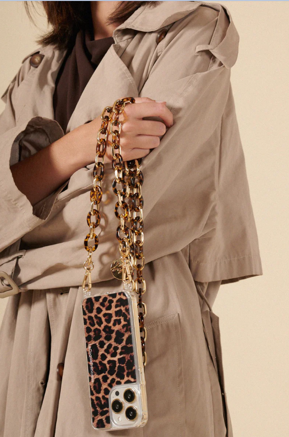Tortoiseshell Links Long Phone Chain