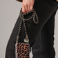 Chanel Inspired Leather & Metal Links Chain