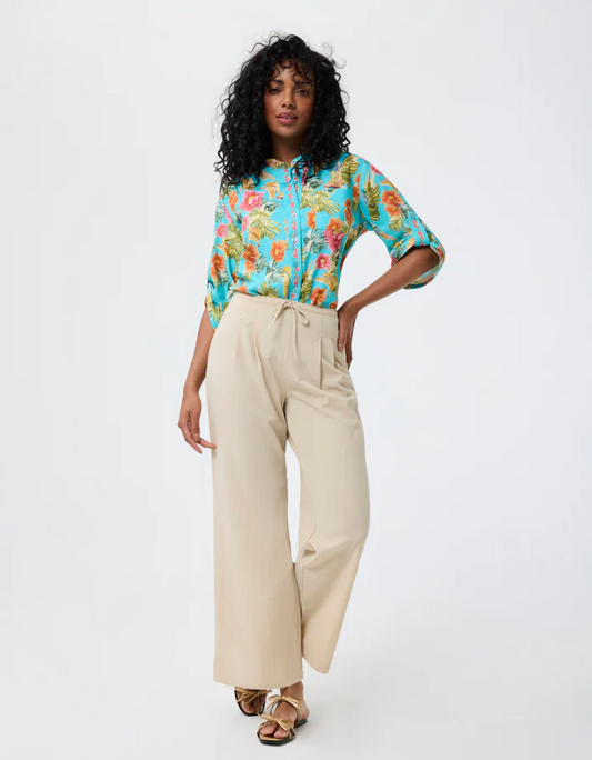 Amazonian Rainforest Linen Kimono Blouse