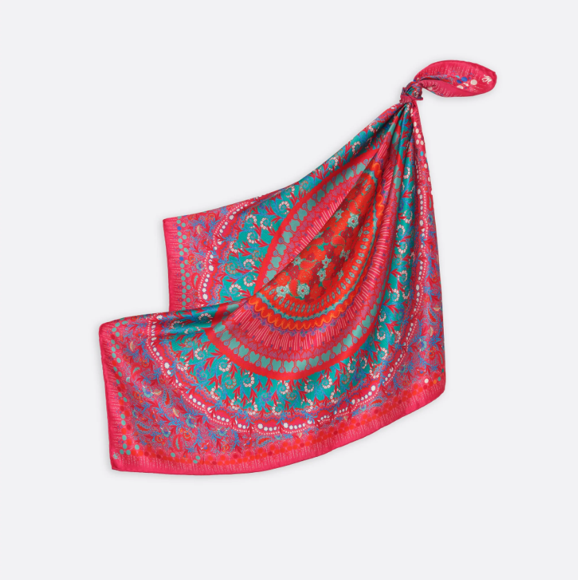 Hypnotic Circles Mini Silk Square