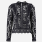 Long Sleeve Lace Top w. Scalloped Hem