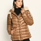 Fur Hooded Quilted Zip Jacket