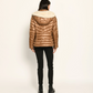 Fur Hooded Quilted Zip Jacket