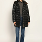 Fur Hooded Quilted Midi Zip Jacket