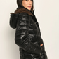 Fur Hooded Quilted Midi Zip Jacket
