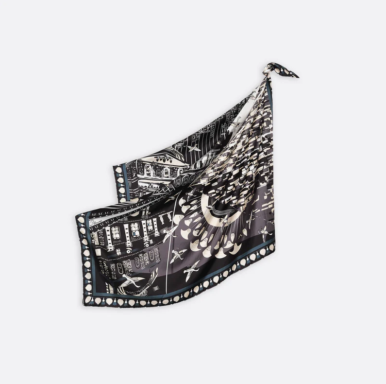 Louvre Sur Le Nil Silk Twill Scarf
