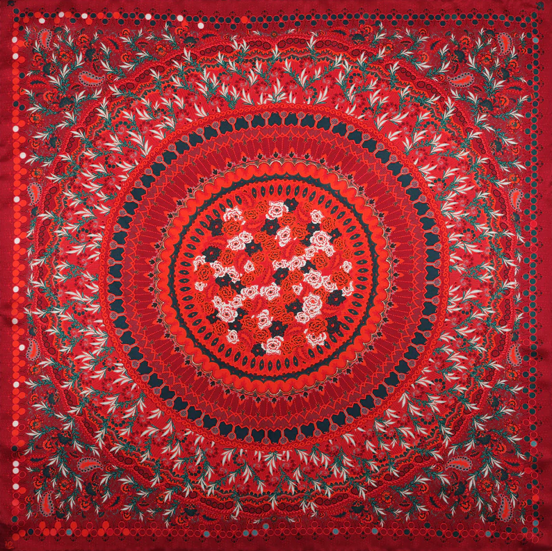 Hypnotic Circles Mini Silk Square