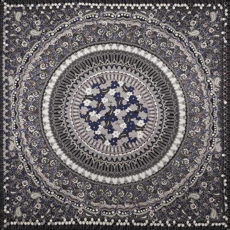 Hypnotic Circles Mini Silk Square