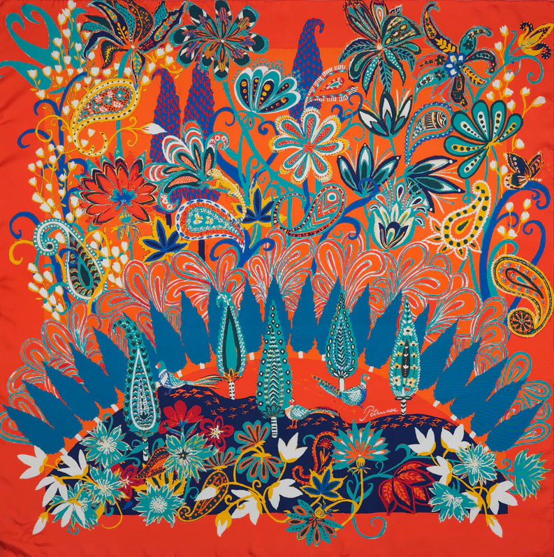 Chateau Mauriac Floral Silk Square