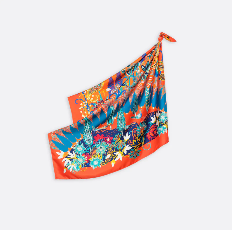 Chateau Mauriac Floral Silk Square