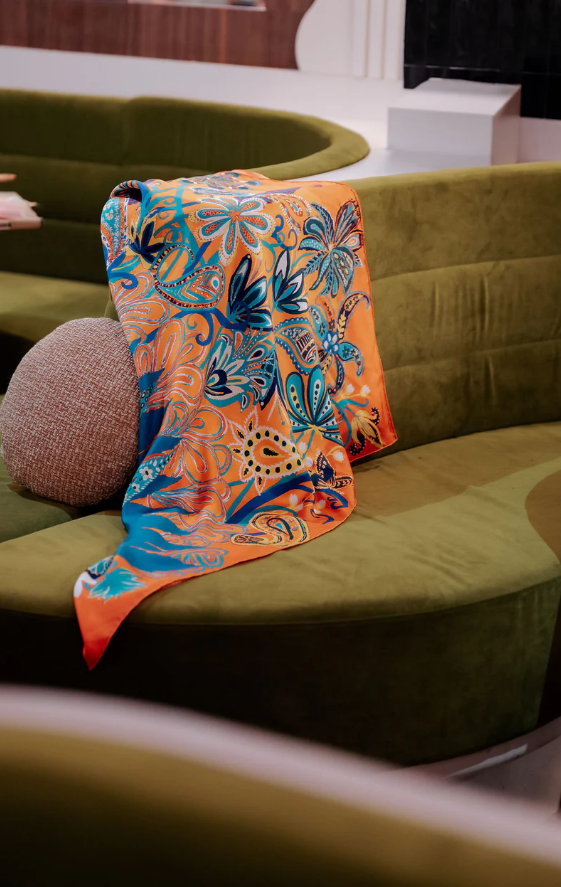 Chateau Mauriac Floral Silk Square