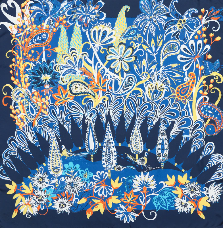 Chateau Mauriac Floral Silk Square