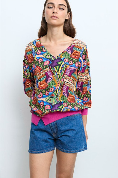Jungle Mosaic V-Neck Shirt