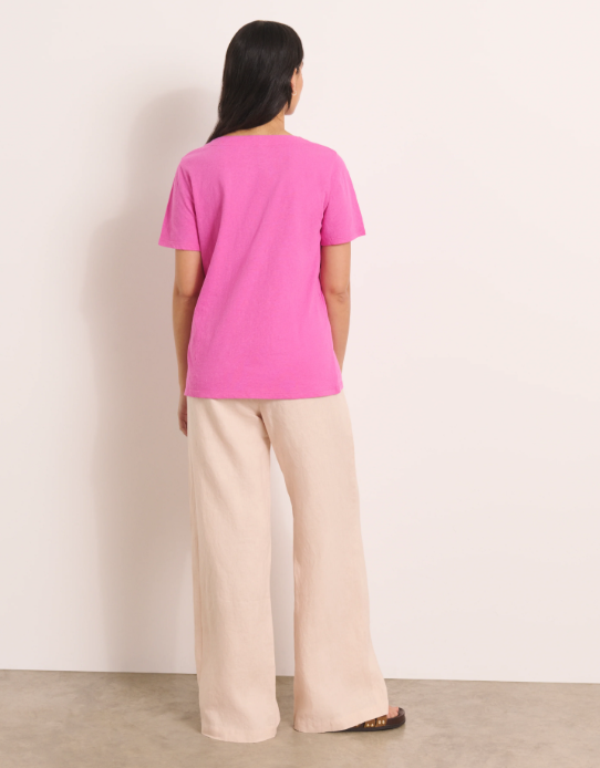 Pearly V-Neck Cotton Tee