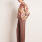 Floral Twill Single Button Blouse