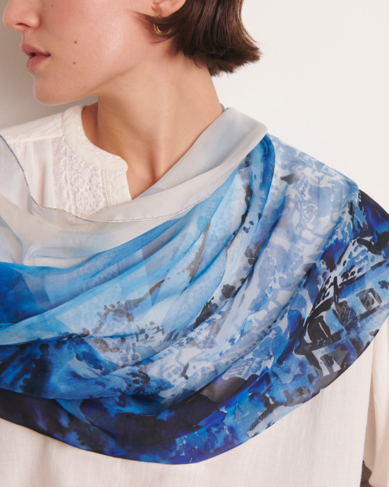 Midnight City Silk Scarf