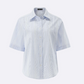Striped Eyelet Embroidered Cotton Blouse