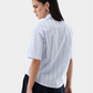 Striped Eyelet Embroidered Cotton Blouse