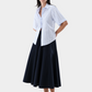 Striped Eyelet Embroidered Cotton Blouse