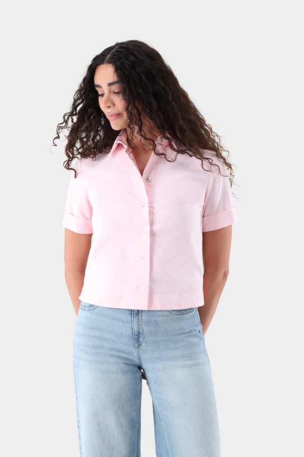 Organic Oxford Short Sleeve Blouse
