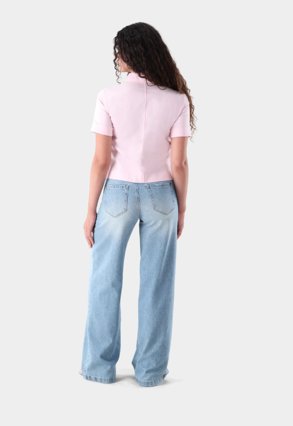 Organic Oxford Short Sleeve Blouse