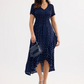 Long Polkadot Plisse Dress