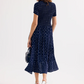 Long Polkadot Plisse Dress