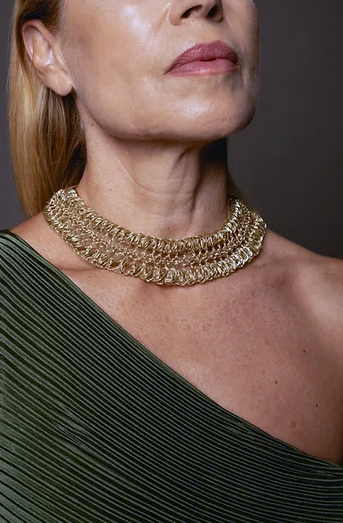 Cleopatra Silver-Plated Crochet Necklace