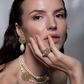Baroque Pearl Silver/Gold Plated Crochet Disc Necklace