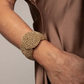 7 Crochet Disc Silver Bracelet