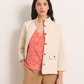 V-Neck Linen Paisley Sweater