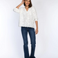 Floral Applique Cotton Tunic Blouse