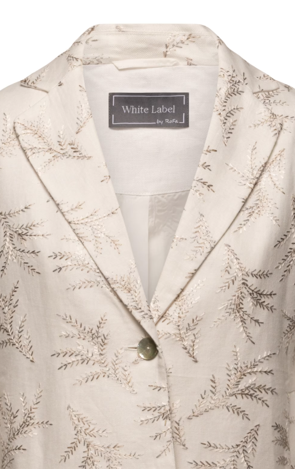 Branch Embroidered Linen Jacket