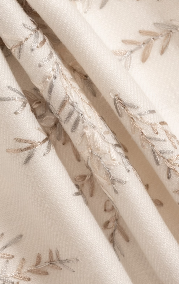 Branch Embroidered Linen Jacket