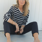 Bedazzled Striped Cotton Sweater